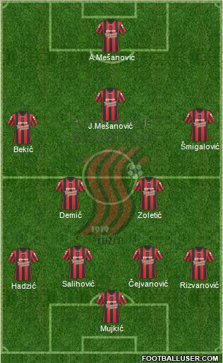 FK Sloboda Tuzla 4-5-1 football formation