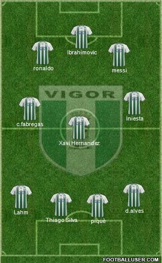 Vigor Lamezia 3-4-3 football formation