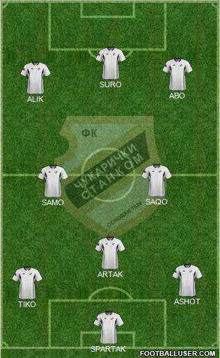 FK Cukaricki Stankom Beograd 4-2-2-2 football formation