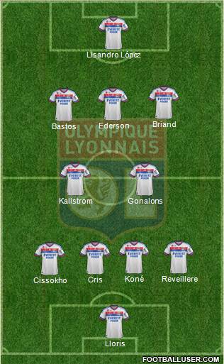 Olympique Lyonnais, la formación de 4-2-3-1 de fútbol