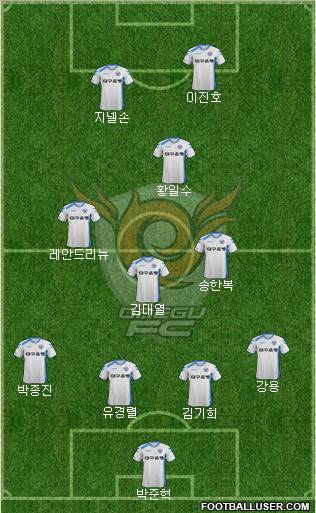 Daegu FC 4-3-1-2 football formation