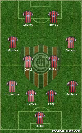 Chacarita Juniors 4-4-2 football formation
