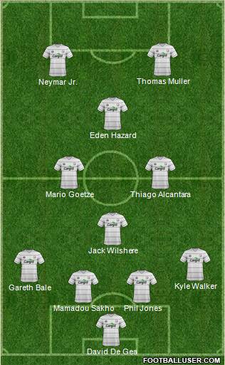 Hereford United 4-1-3-2 football formation