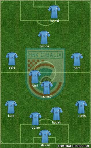 HNK Cibalia 4-4-1-1 football formation
