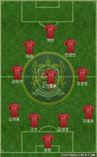 Daejeon Citizen 4-3-2-1 football formation