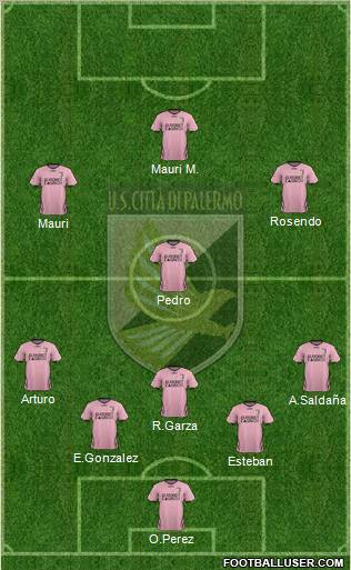 Città di Palermo 4-5-1 football formation