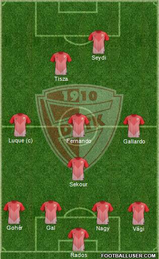 Diósgyõri VTK 4-4-1-1 football formation