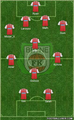 Bryne FK 4-3-1-2 football formation