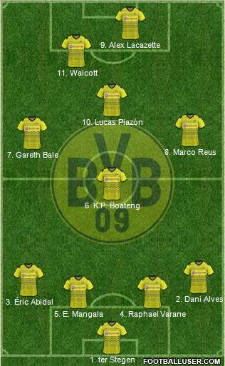 Borussia Dortmund 4-4-1-1 football formation