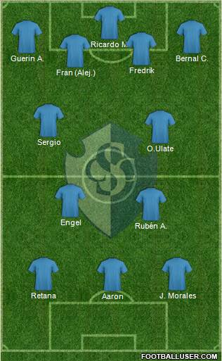 CS Cartaginés 3-4-1-2 football formation