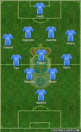 Real Oviedo S.A.D. 4-1-3-2 football formation