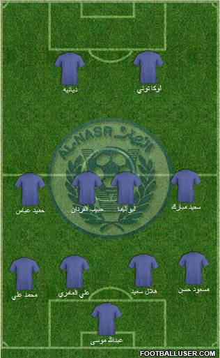 Al-Nassr (UAE) 4-4-2 football formation