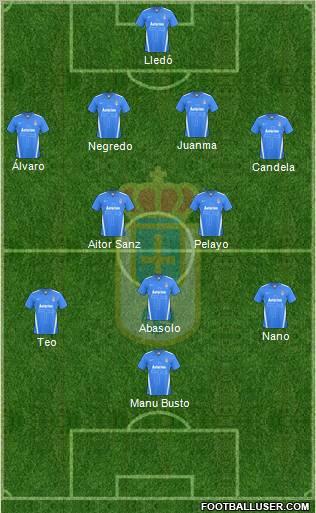Real Oviedo S.A.D. 3-5-1-1 football formation
