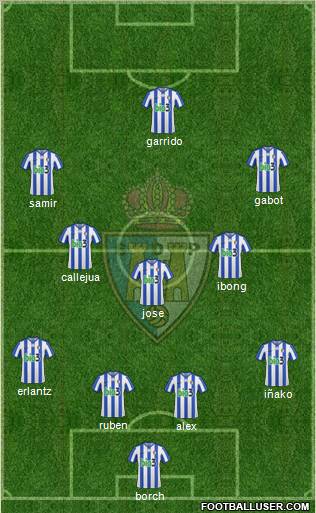 S.D. Ponferradina 4-3-3 football formation