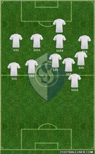CS Cartaginés 3-4-2-1 football formation