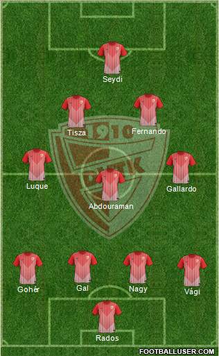 Diósgyõri VTK 4-3-3 football formation