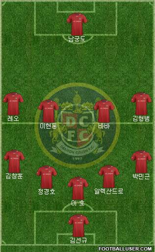 Daejeon Citizen 5-4-1 football formation