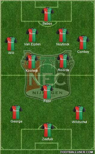 NEC Nijmegen 4-5-1 football formation