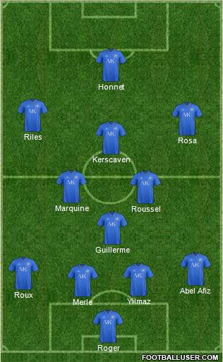 Chesterfield 4-3-2-1 football formation