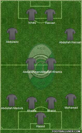 Al-Shabab (UAE) 4-4-2 football formation