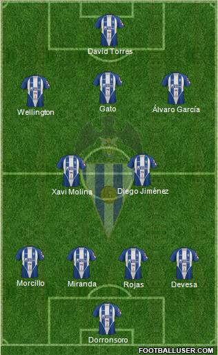 C.D. Alcoyano 4-2-3-1 football formation