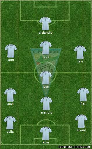 C.P. Ejido S.A.D. 4-4-1-1 football formation