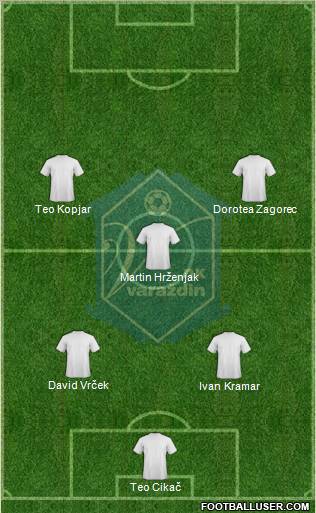 NK Varteks 5-4-1 football formation