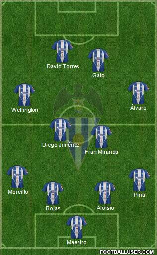 C.D. Alcoyano 4-4-2 football formation
