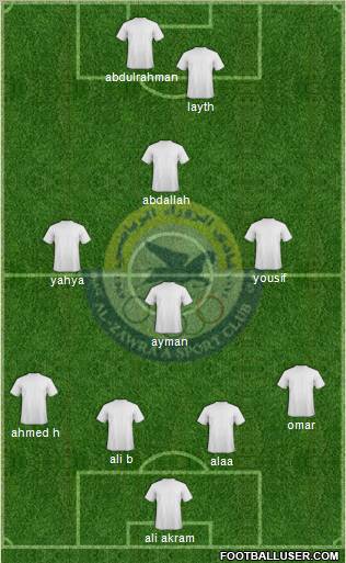 Al-Zawra'a Sports Club 4-4-2 football formation