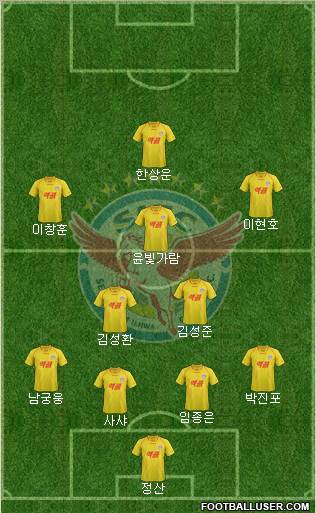 Seongnam Ilhwa Chunma 4-1-3-2 football formation