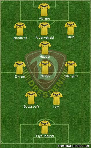 SG Dynamo Dresden 4-5-1 football formation