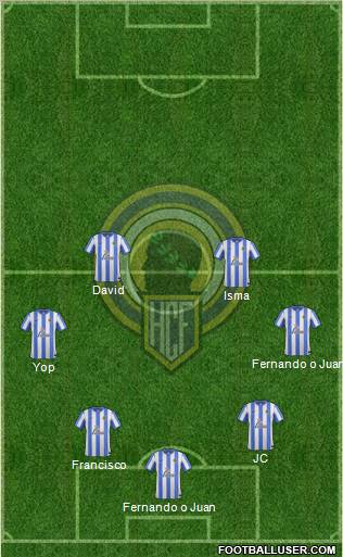 Hércules C.F., S.A.D. 4-3-2-1 football formation