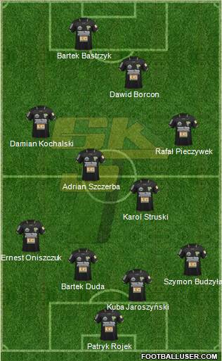 Gornik Leczna 4-4-2 football formation