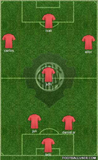 A Rio Negro C (RR) 4-3-3 football formation
