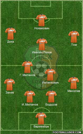 Litex (Lovech) 4-2-3-1 football formation