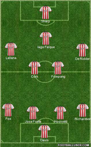 Southampton 4-4-1-1 football formation