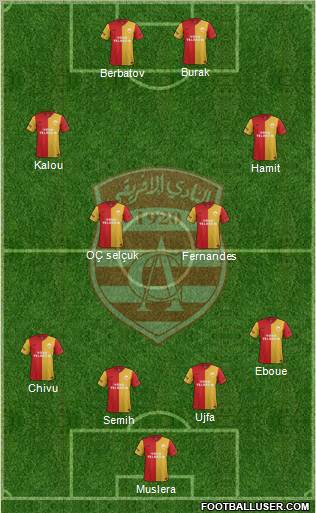 Club Africain Tunis 4-4-2 football formation