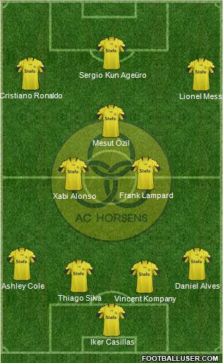 Alliance Club Horsens 4-2-1-3 football formation