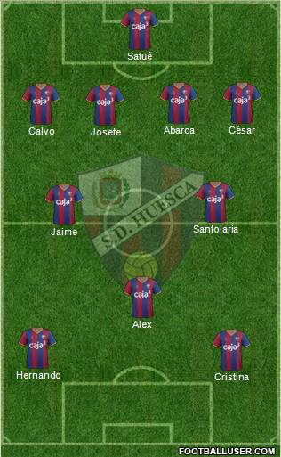 S.D. Huesca 3-5-1-1 football formation