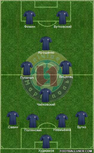 Illichivets Mariupol 4-4-2 football formation