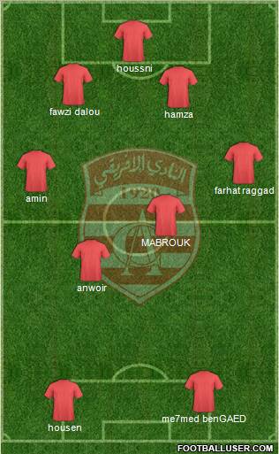 Club Africain Tunis 3-5-1-1 football formation