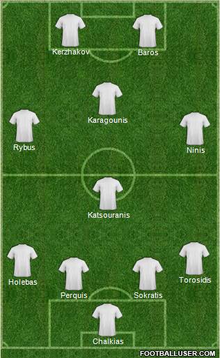 Euro 2012 Team 4-4-2 football formation