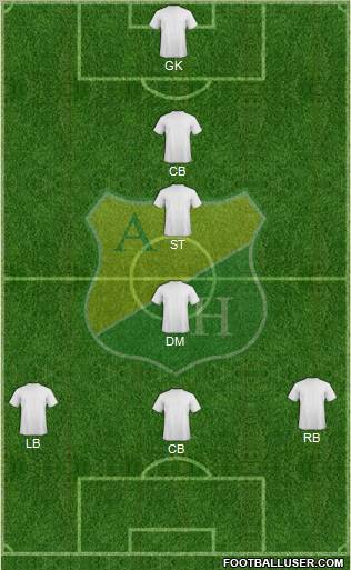 CD Atlético Huila 4-2-4 football formation