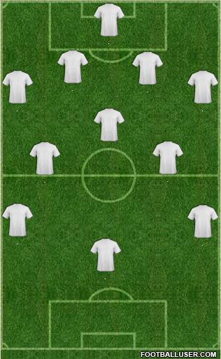 Euro 2012 Team 3-4-2-1 football formation