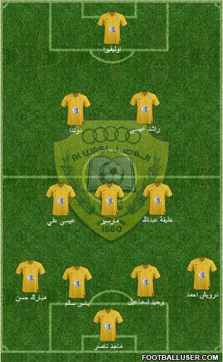 Al-Wasl 4-3-2-1 football formation