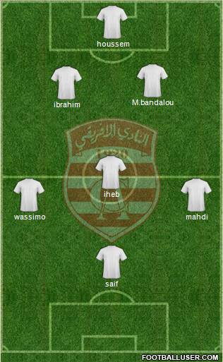 Club Africain Tunis 3-5-1-1 football formation