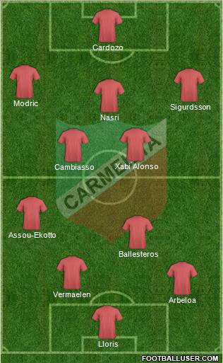 AD Carmelita 4-2-3-1 football formation