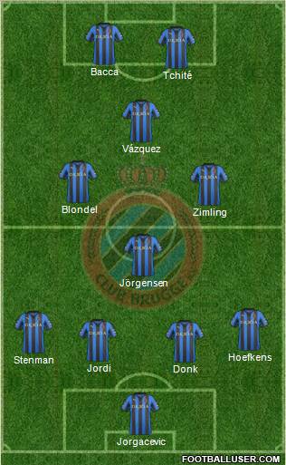 Club Brugge KV 4-3-1-2 football formation