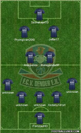 FCV Dender E.H. 3-4-1-2 football formation