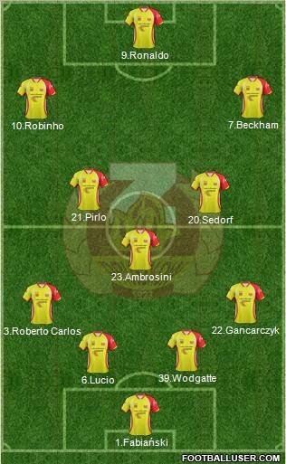 Znicz Pruszkow 4-3-2-1 football formation